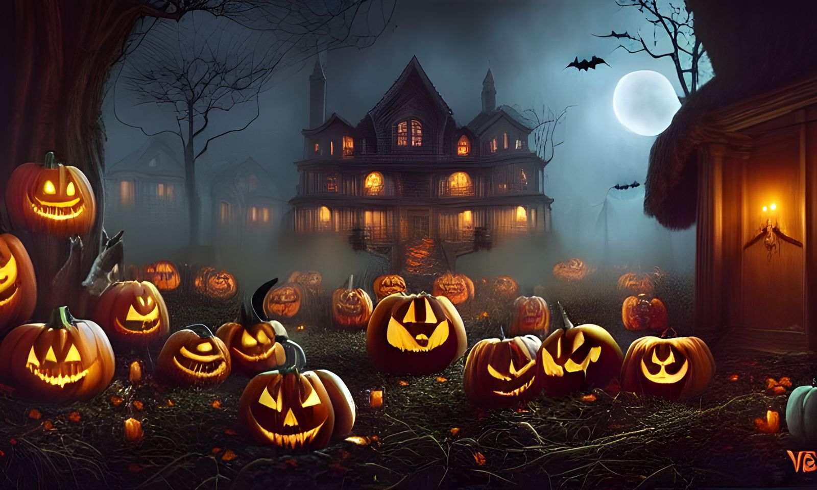 Elaborate Halloween Party in Vibrant Colors