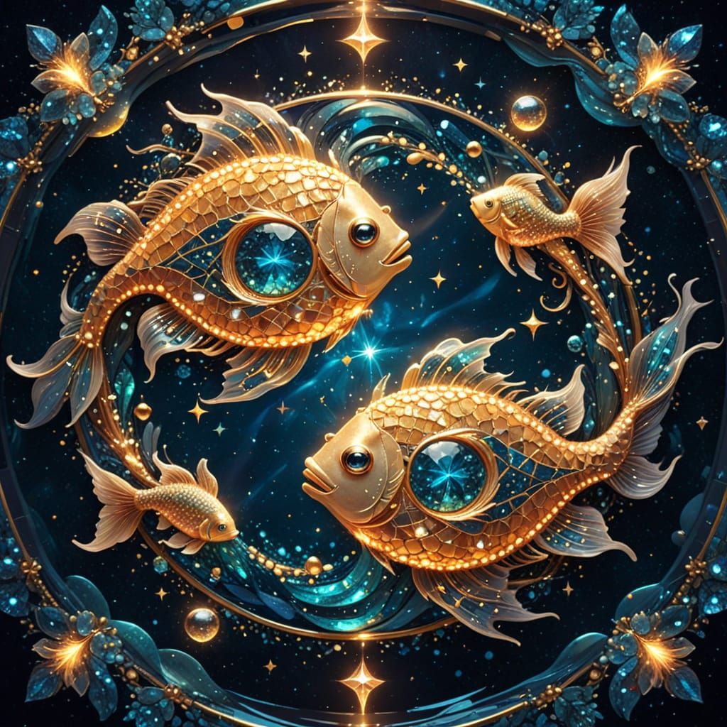 Symmetrical Zodiac Mosaic in Enchanting Fairytale Style