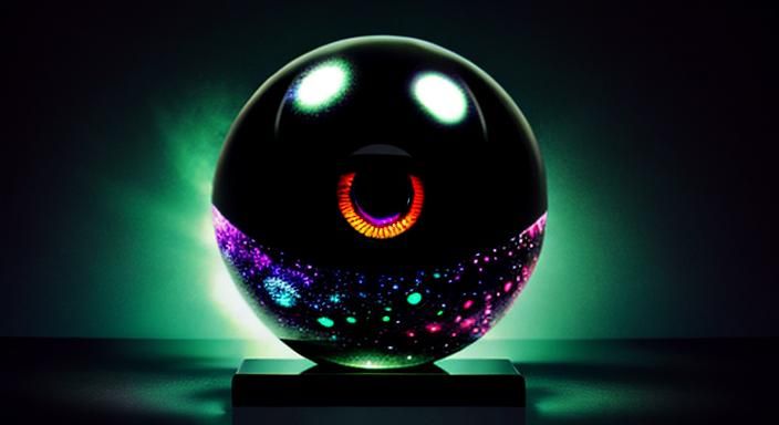 Ethereal Psychic Obsidian Orb with Psychedelic Eyes
