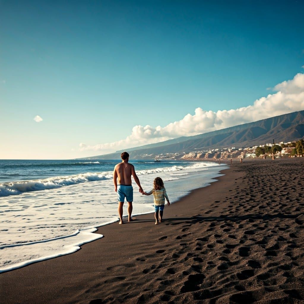 Stunning Tenerife Black Sand Beach Scene