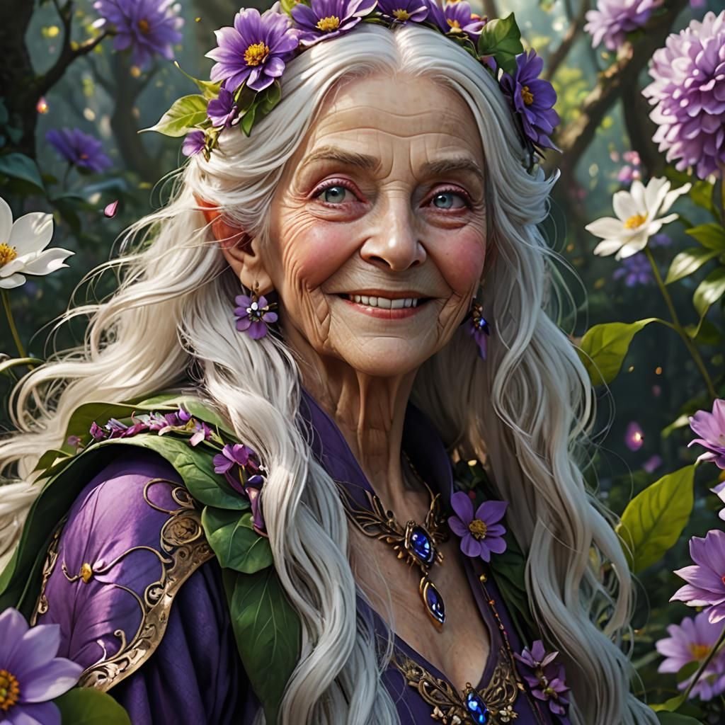 Elderly Fairy Portrait in Hyperrealistic Detail