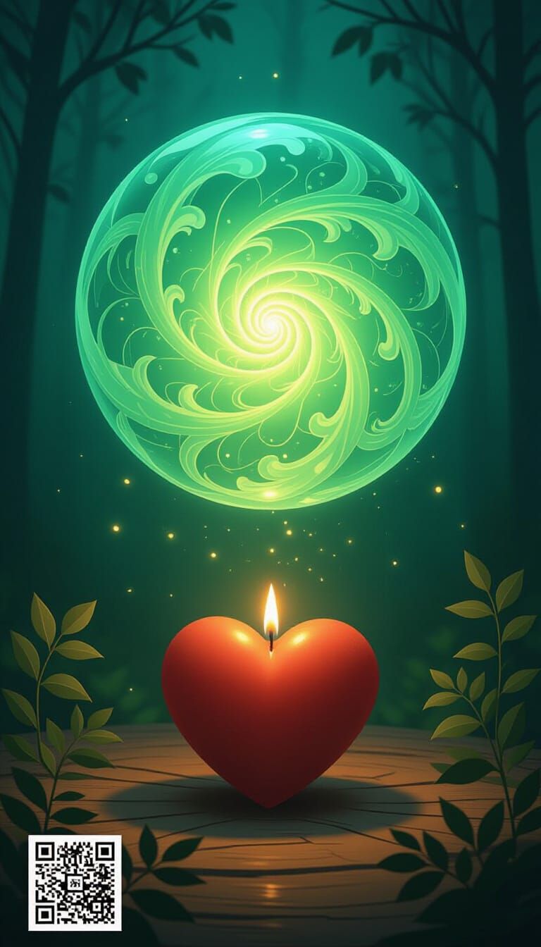 Ethereal Green Sphere of Self-Discovery