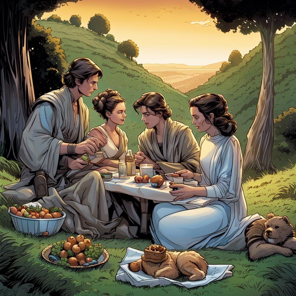 Skywalker Family Picnic: Comic Book Art by Brooks & Mumford