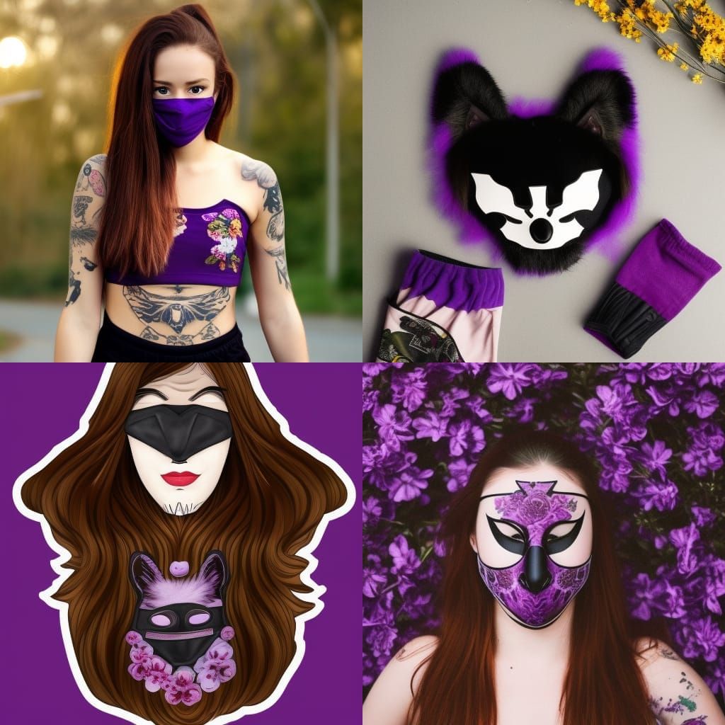 Woman with Kitsune Tattoo in Digital Portrait