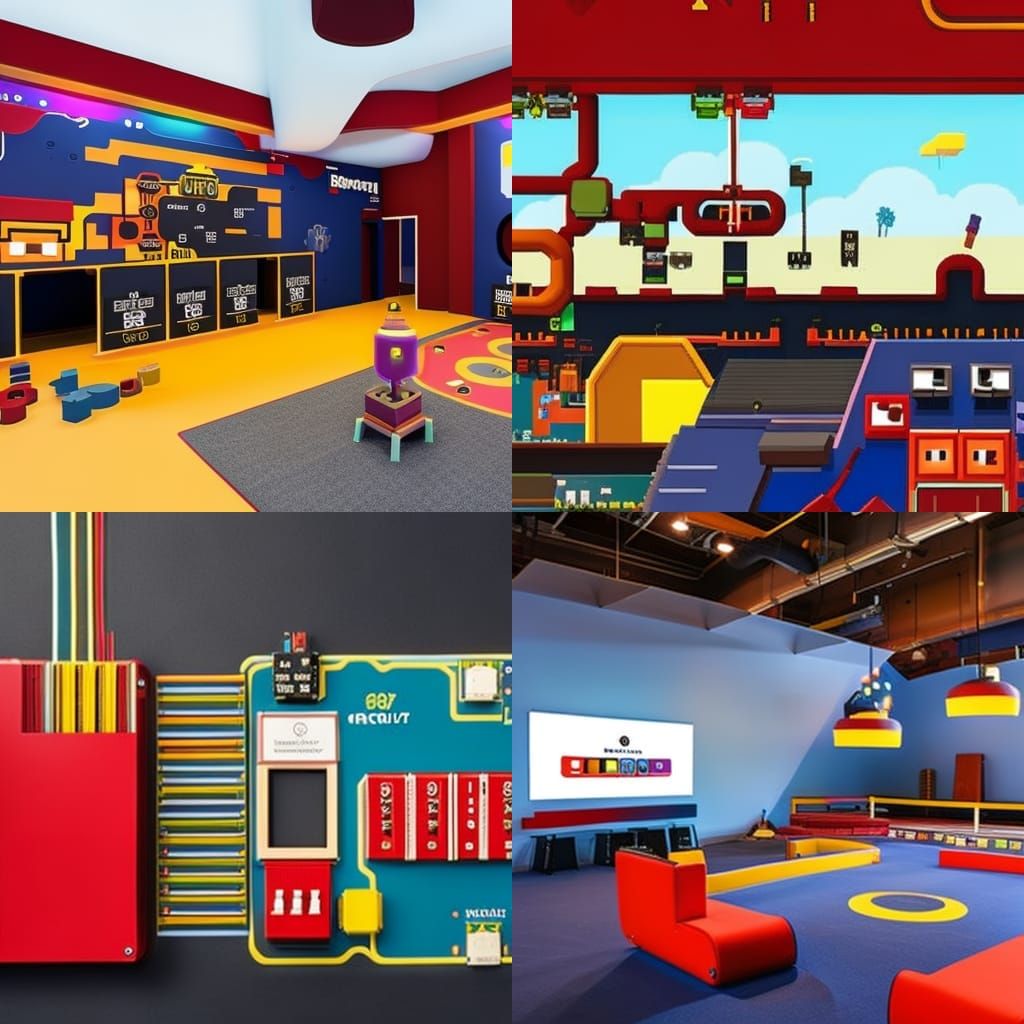 Cyberpunk Circuit Board with Neon Glow