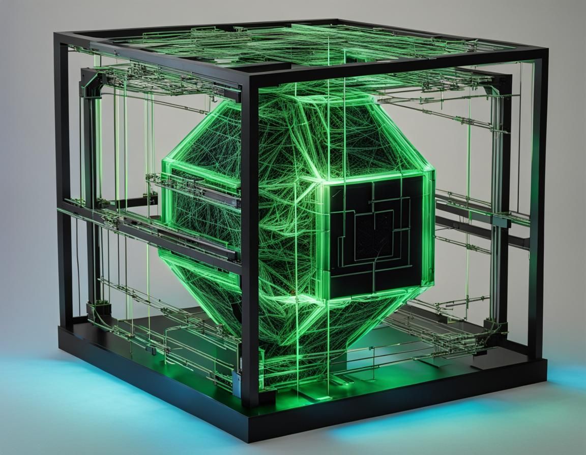 Borg Cube in Space with Menacing Green Glow