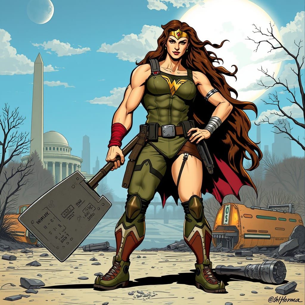 Hercules mixed with Wonder Woman in the video game Fallout 3