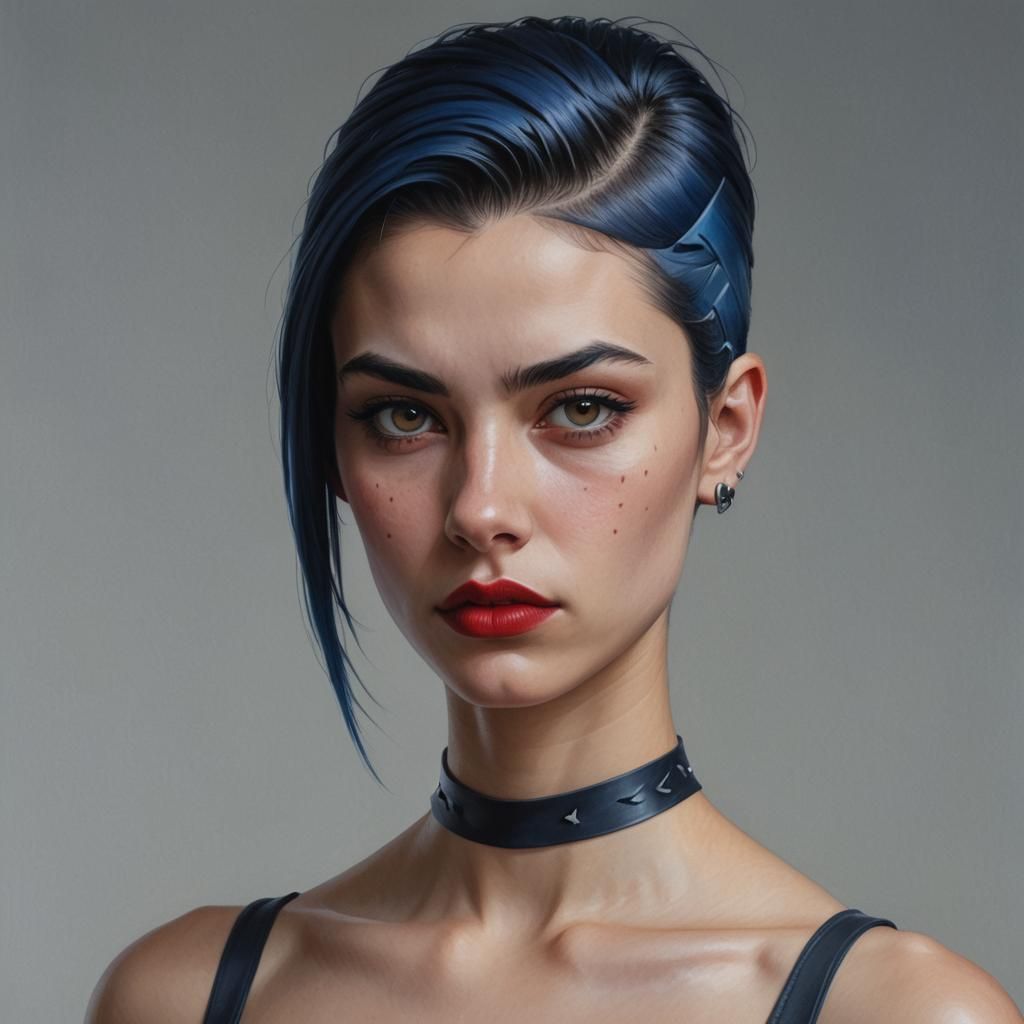 Hyperrealistic Portrait of a Punk Superheroine