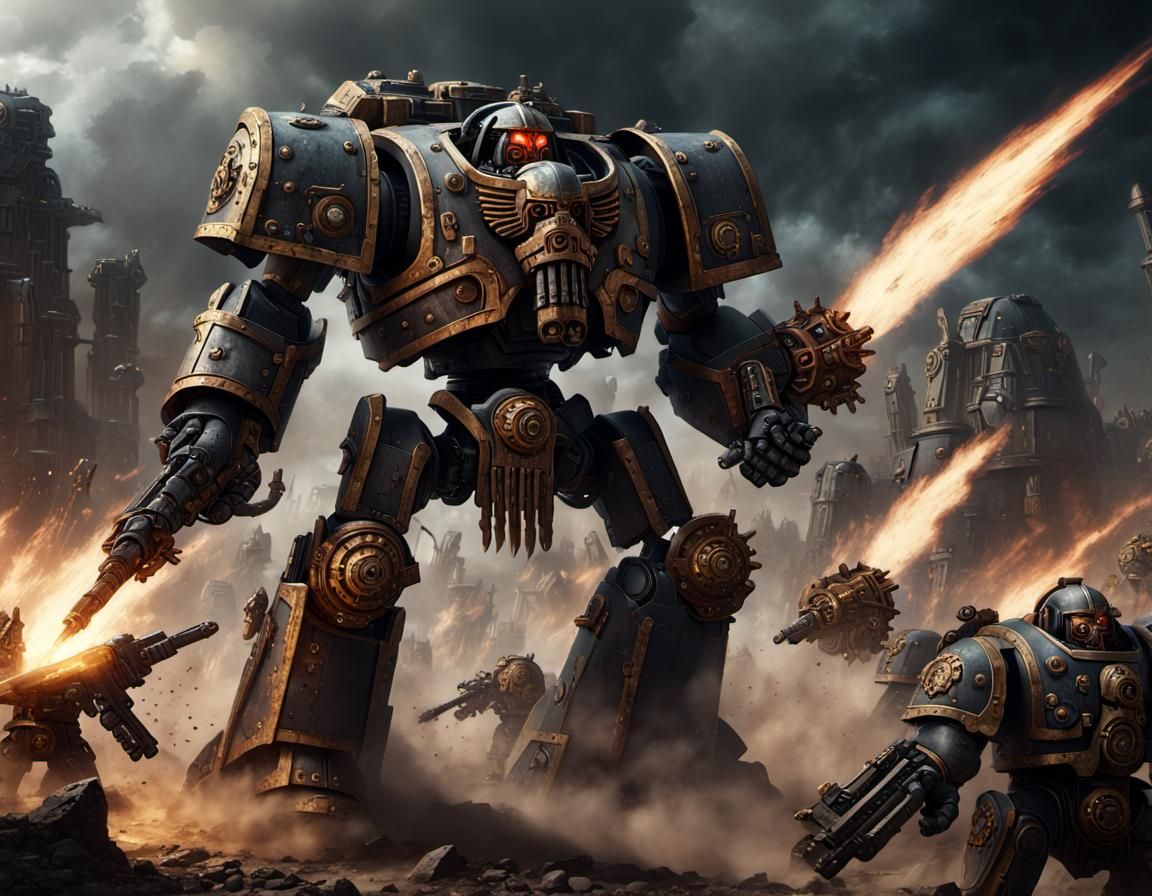 Warlord Titan on Shadowed Battlefield in Detailed Matte Pain...