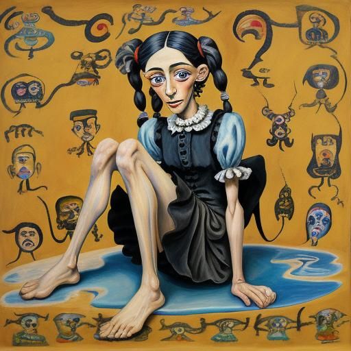 Surreal Portrait of a Girl in Expressionist Style