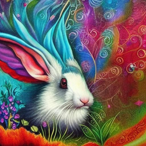 Mystical Rabbit with Globe: Symbolist Surrealism