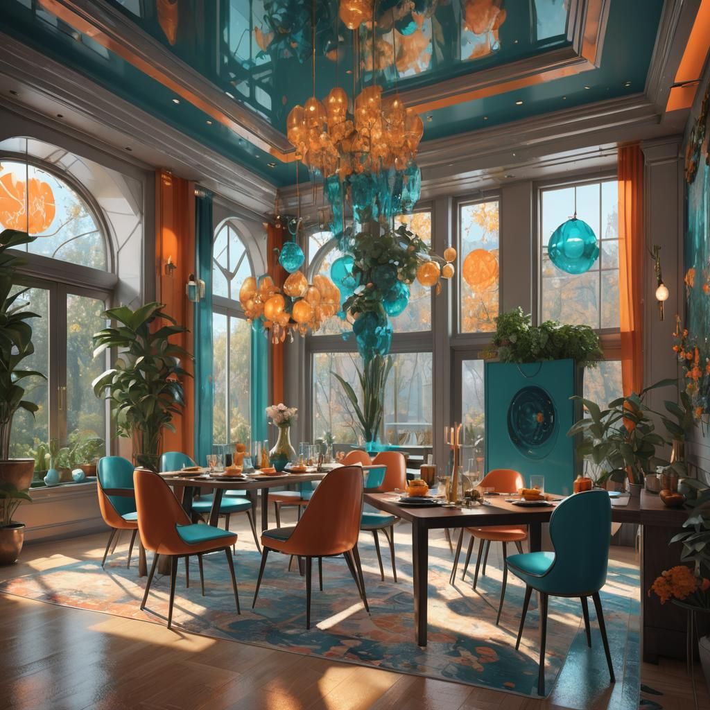 Modern Dining Room Concept Art in 8k