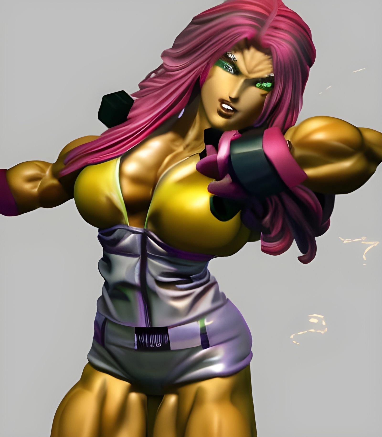Female Bodybuilder as Game Character, Comic Book Style