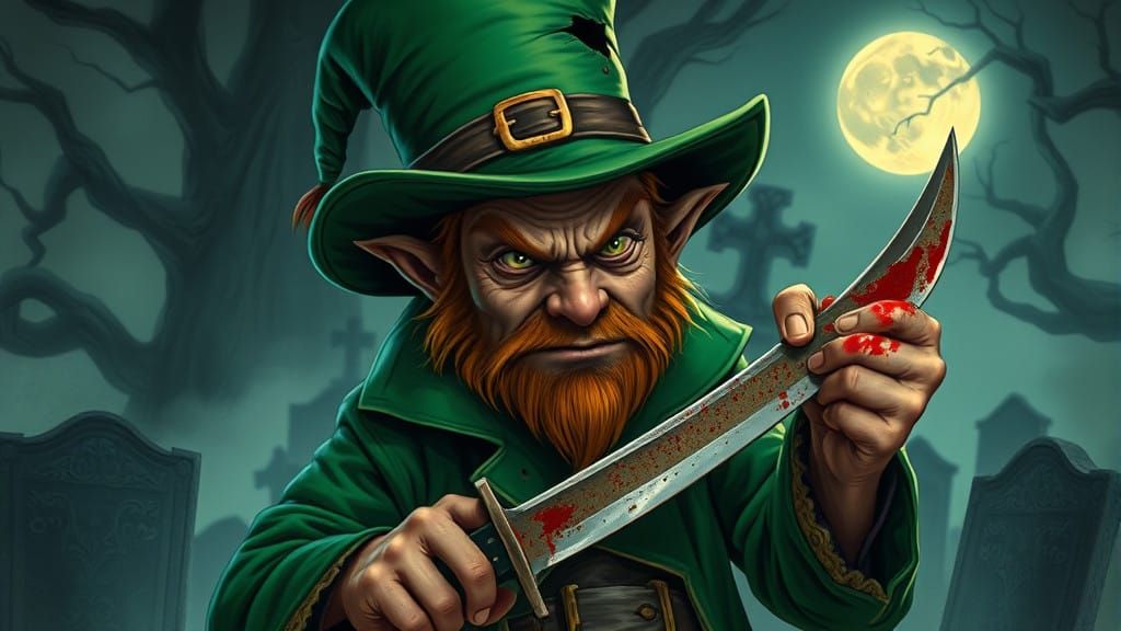 Lucky charms leprechaun holding a knife