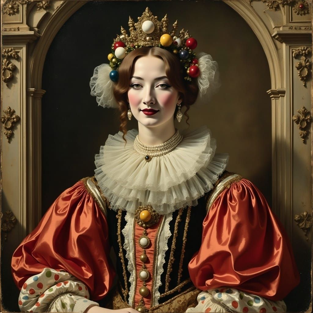 Florentine Woman Portrait in Dutch Masters Style