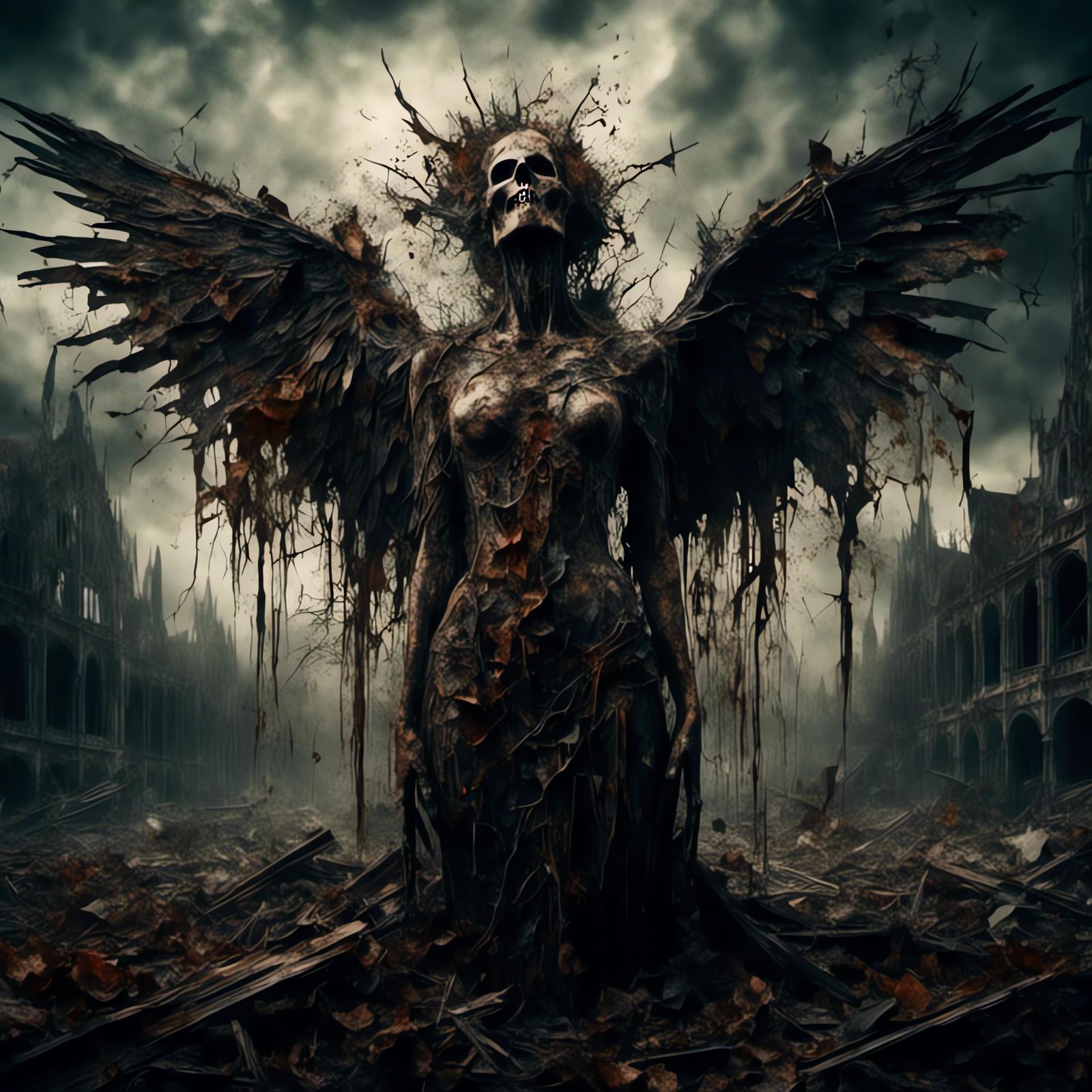 Apocalyptic Desolation: Hyperrealistic Macabre Beauty