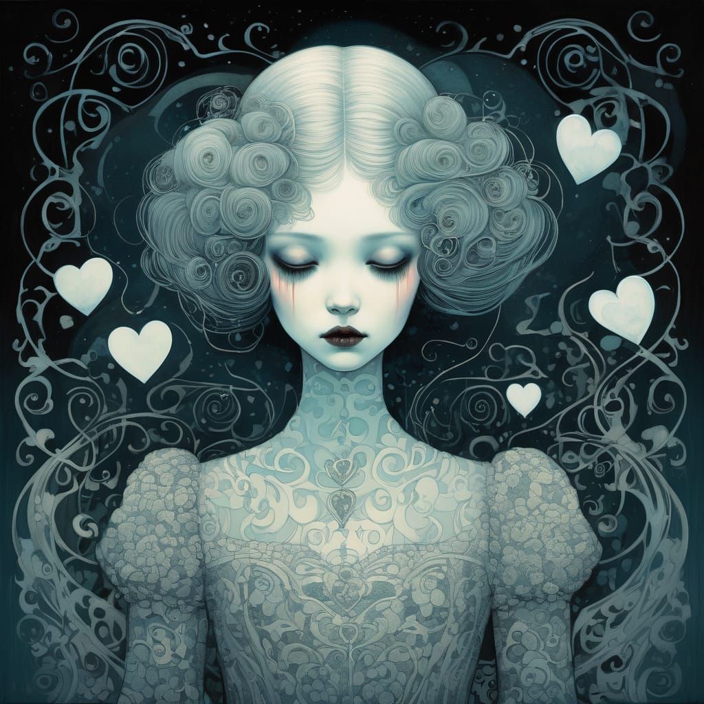 Spectral Valentine's Ghost in Eerie Dark Theme