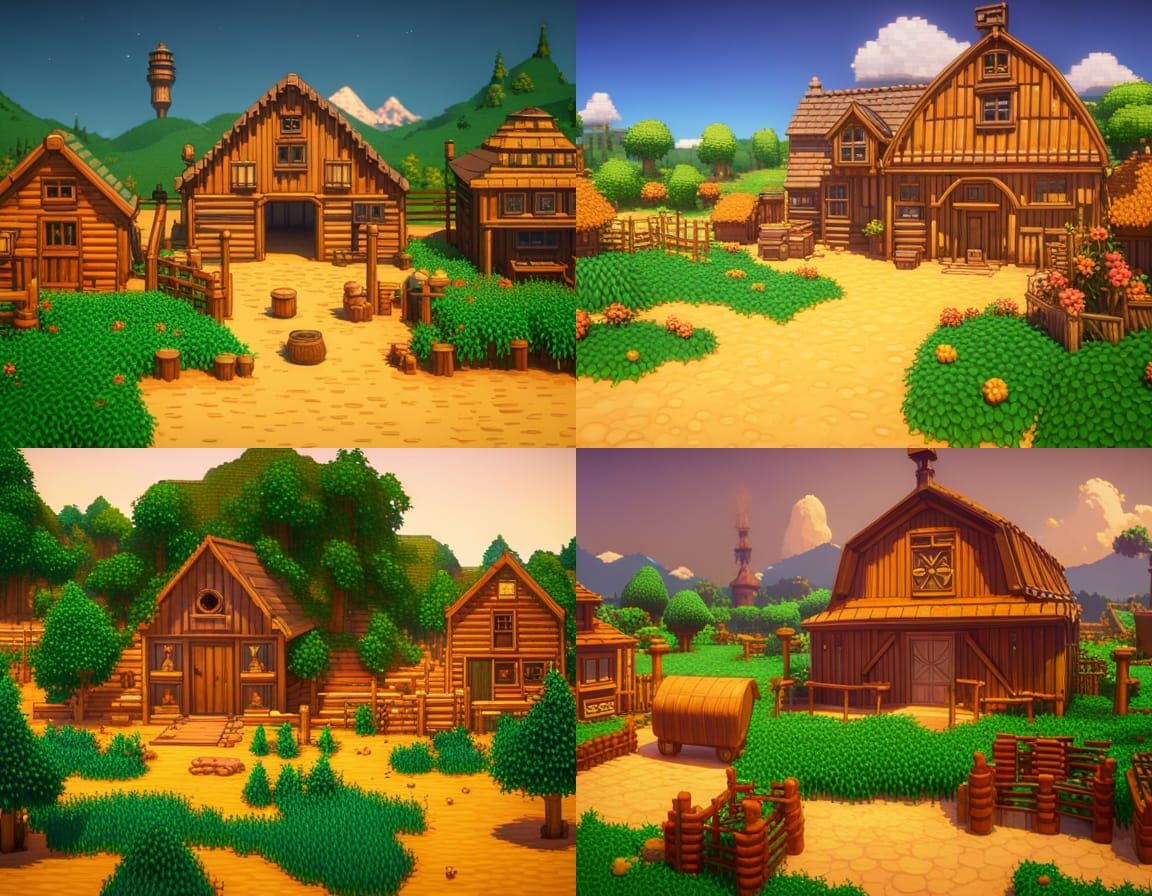 Stardew Valley Farm in Detailed 3D Graphics