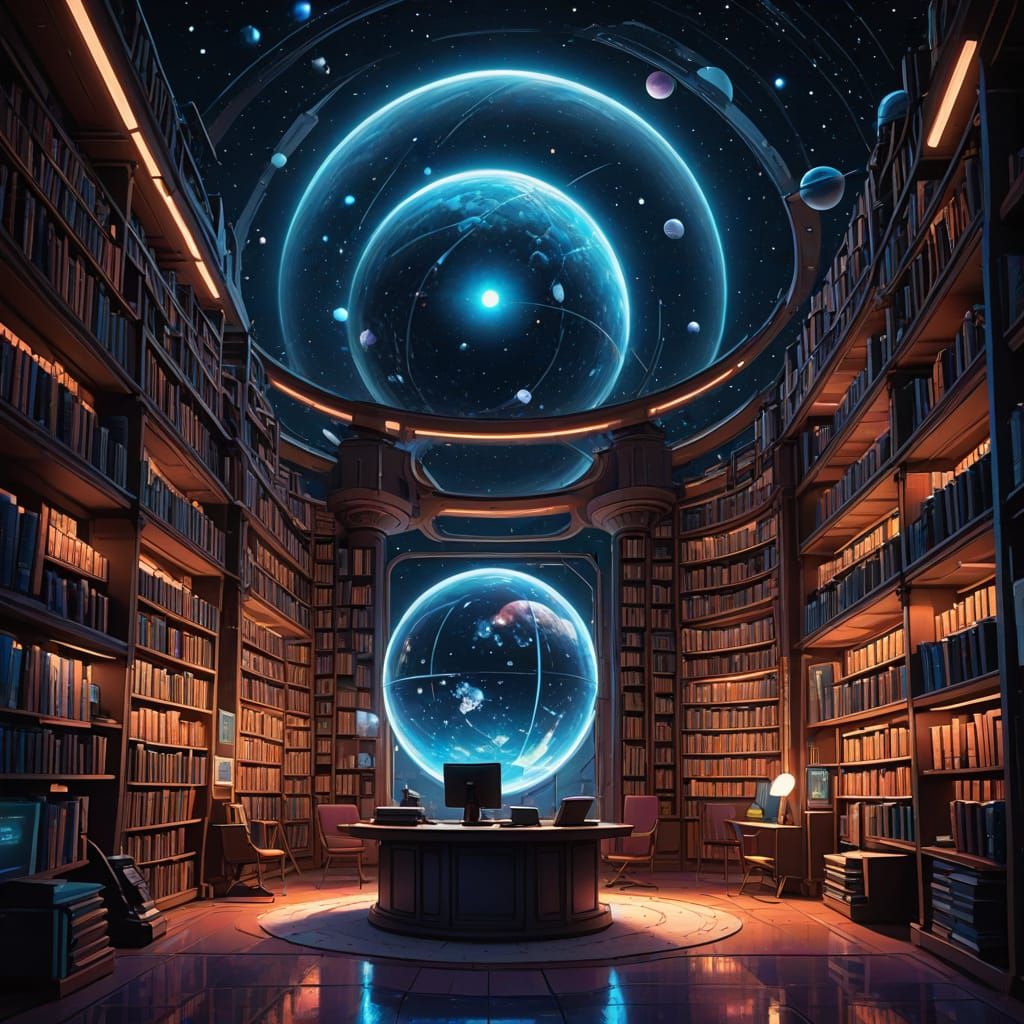 Spherical Library in Cosmic Space