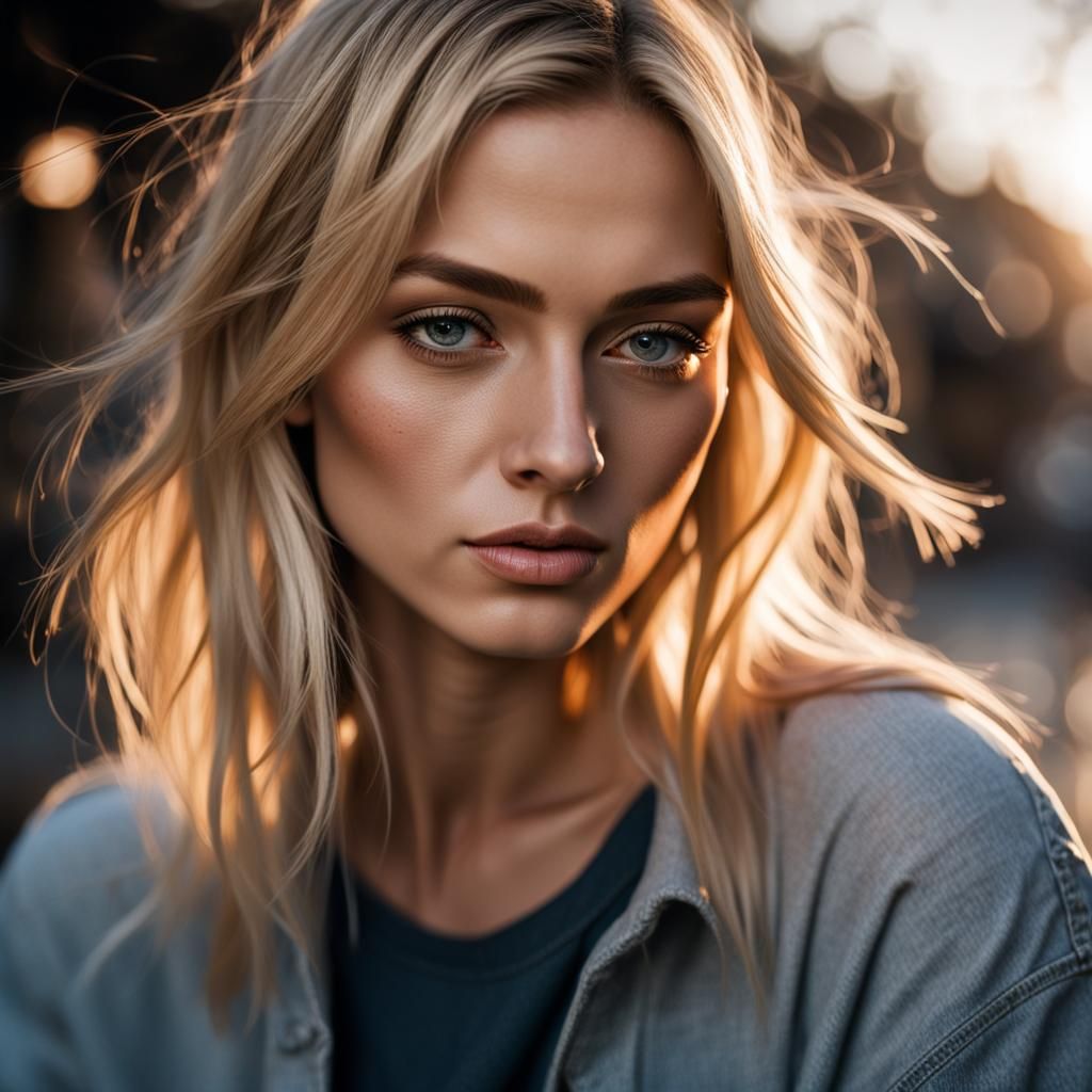 Blonde Girl in Hyper-Realistic Portrait Photography