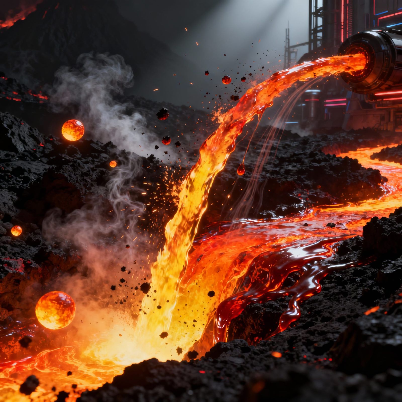 Liquid Fire Fusion in Dramatic 3D Splash Art