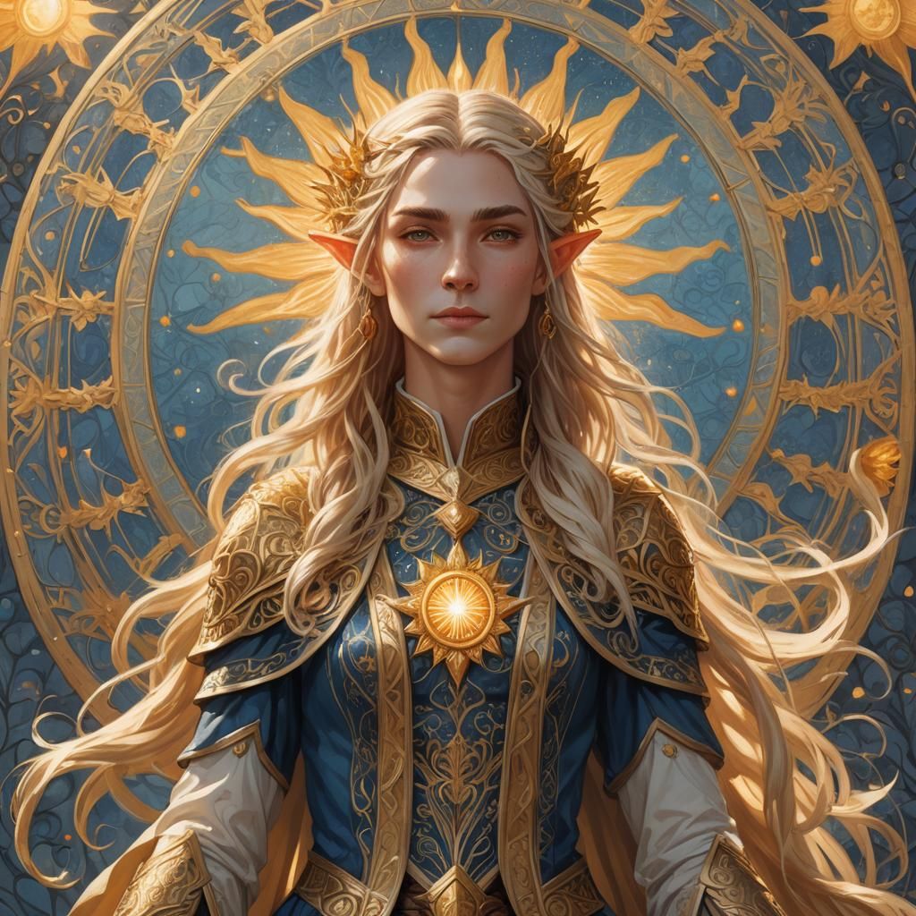 Elven Deity Auldraeth Elmorne in Golden Light