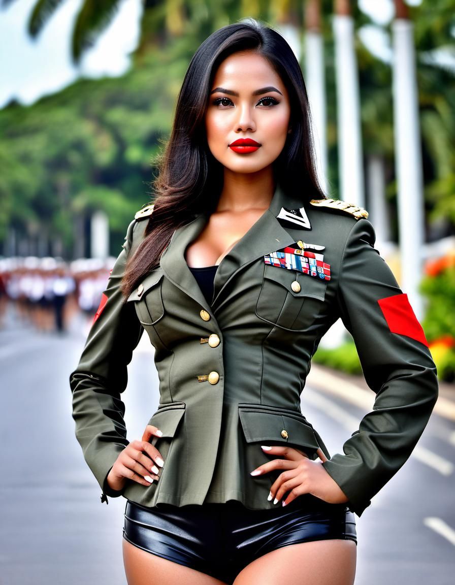 Indonesian Soldier in Colonial Parade Square