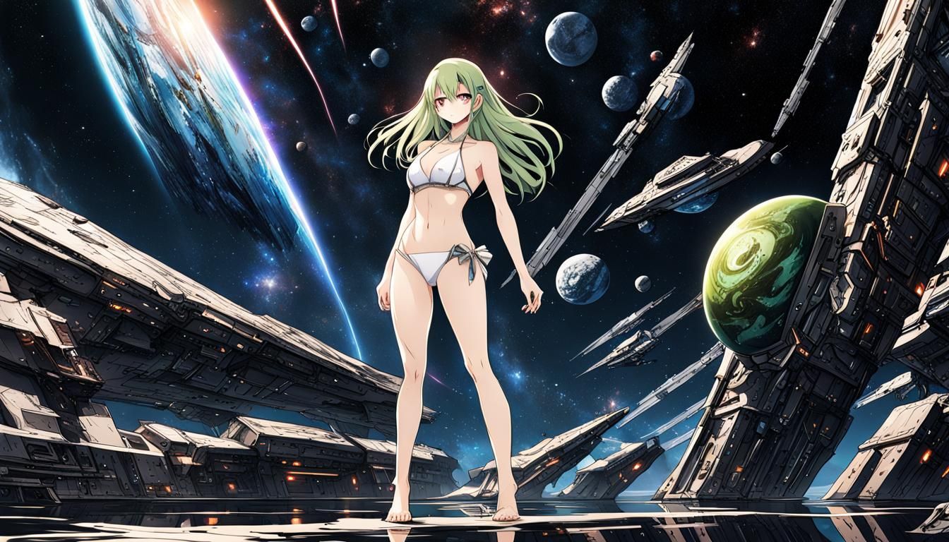Anime Bikini Girl Discovers Lost Alien Civilization