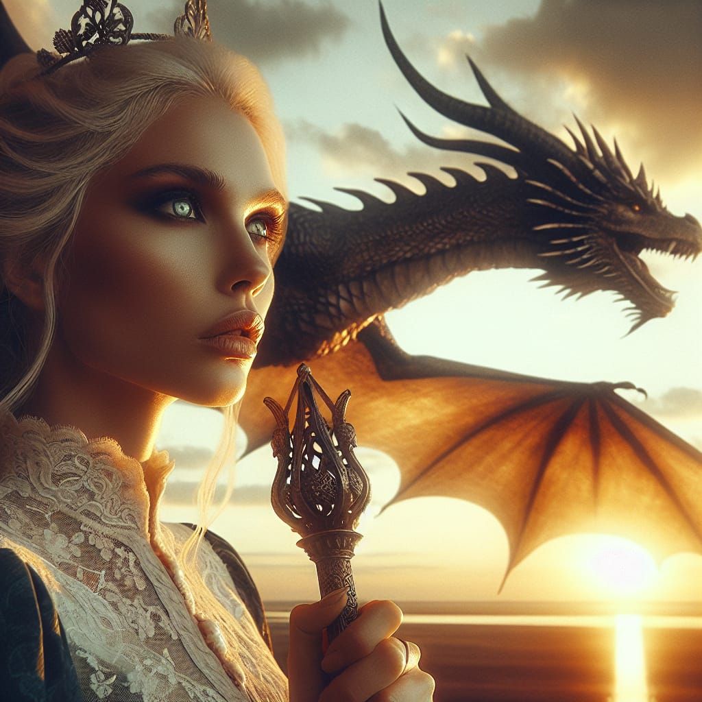 Majestic Dragon Empress Seeks the Horizon