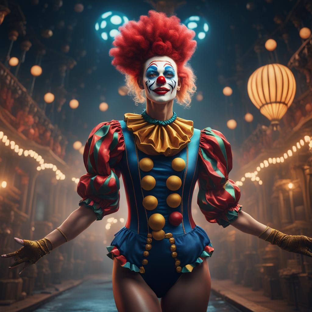 Clown Leotard Fantasy Concept Art in 8K