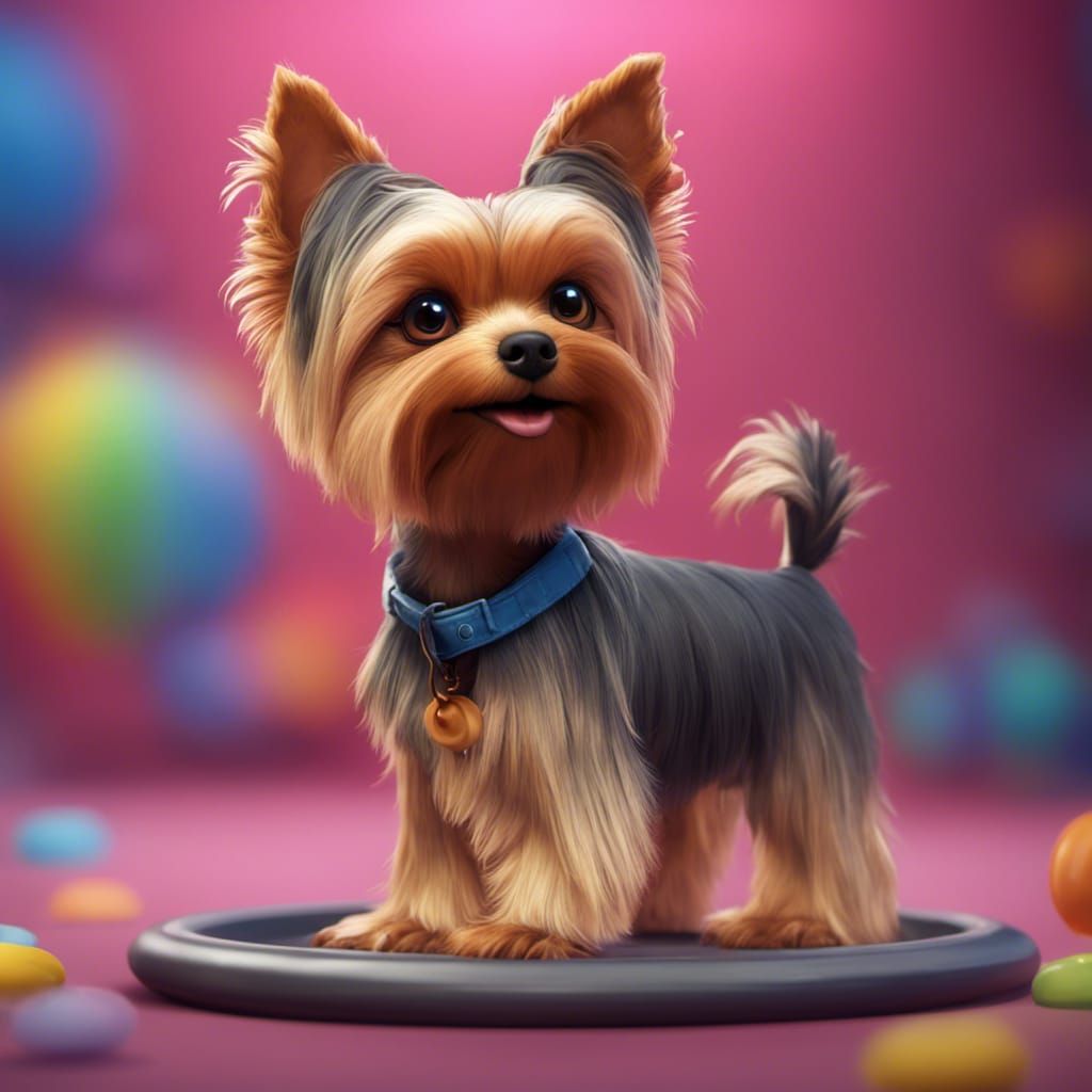 Yorkie in Pixar Disney 3D Style