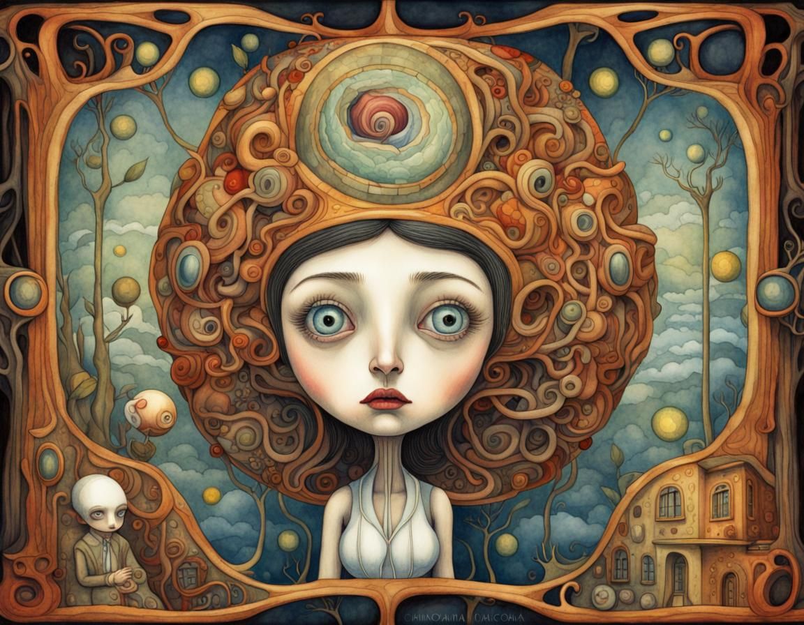 Narcissism: Storybook Illustration in Watercolor Style