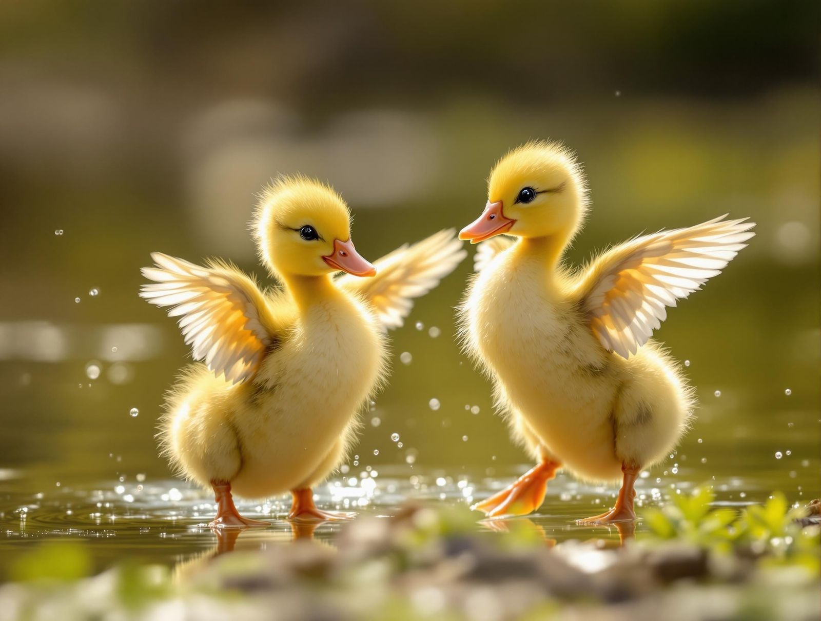 Dancing Ducklings in Sunshine