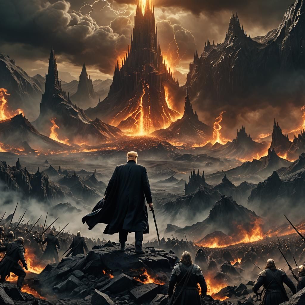 Epic Battle in Mordor: A Digital Matte Painting