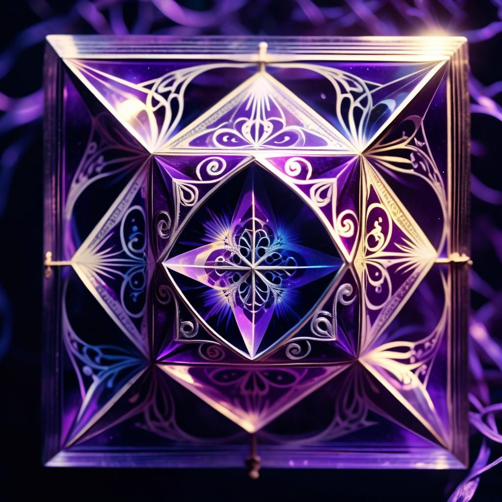 Ethereal Purple Octahedron with Mystical Aura