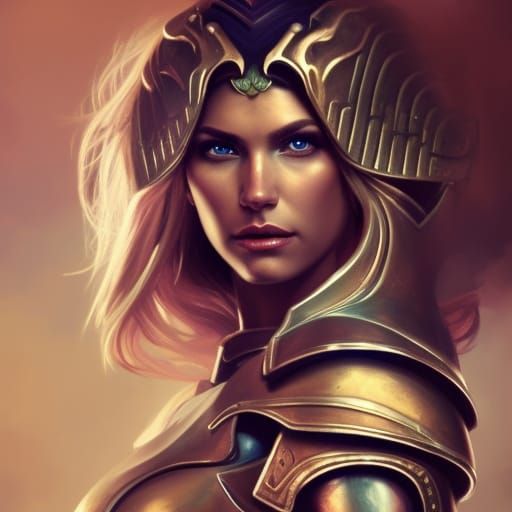 Viking Beauty in Armor: Hyperdetailed Celestial Portrait