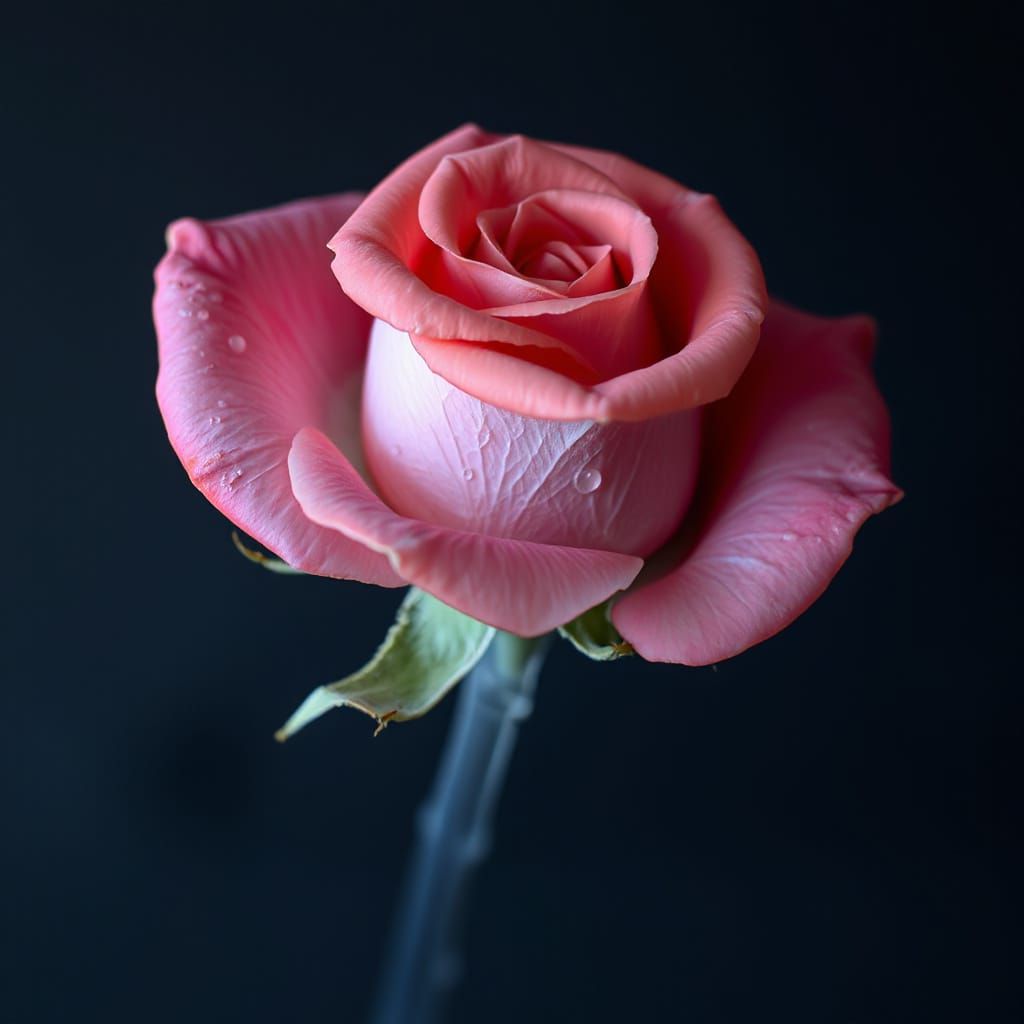 X-Ray Rose with Opal Pearls and Selenite