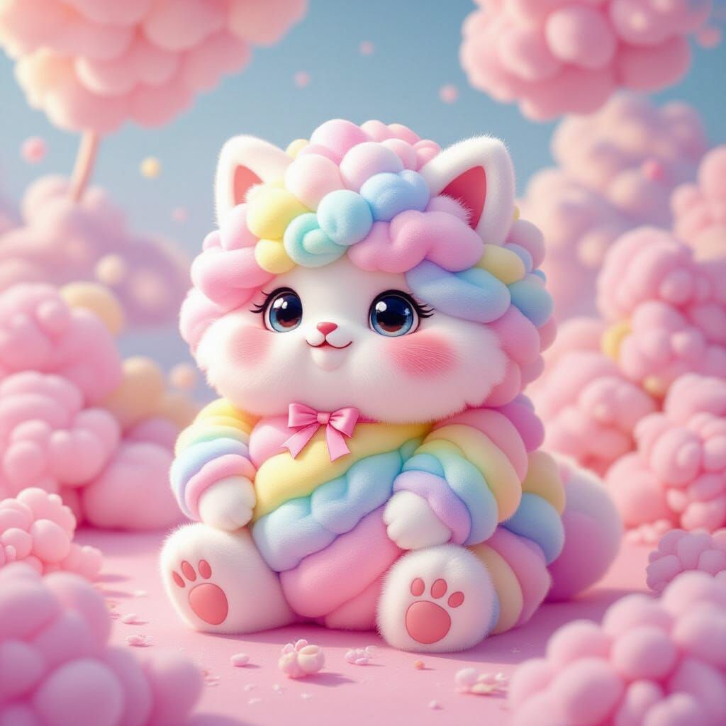 Pastel GooGooFur in Whimsical Dreamscape