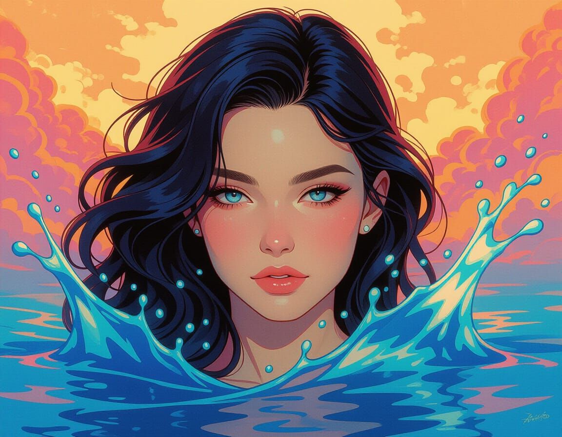 Hyperrealistic Wonderland Splash Art Concept