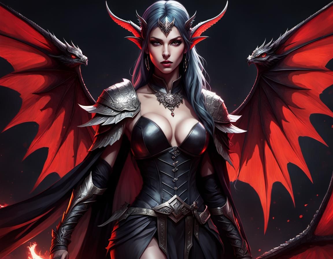 dark elf with dragon wings