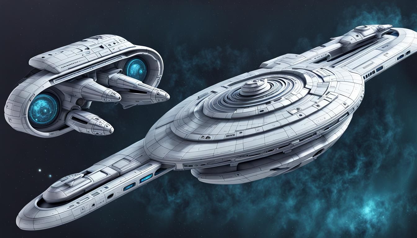 Star Trek Spaceship Schematics in Sci-Fi Style