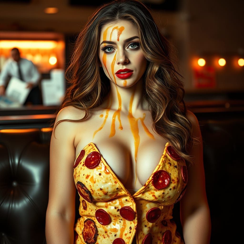 Provocative Pizza Costume with Food Details