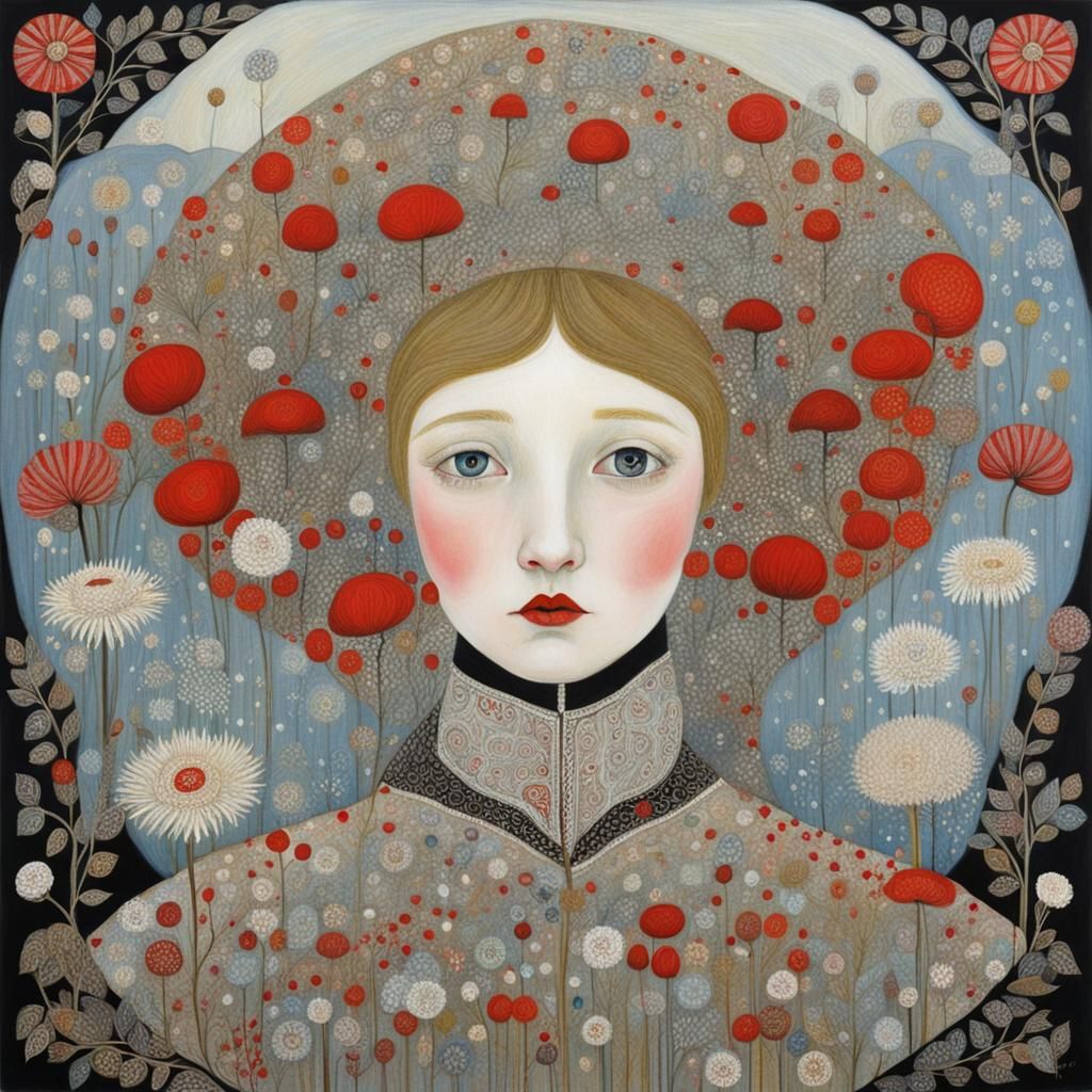 Surreal Portrait in Decorative Style