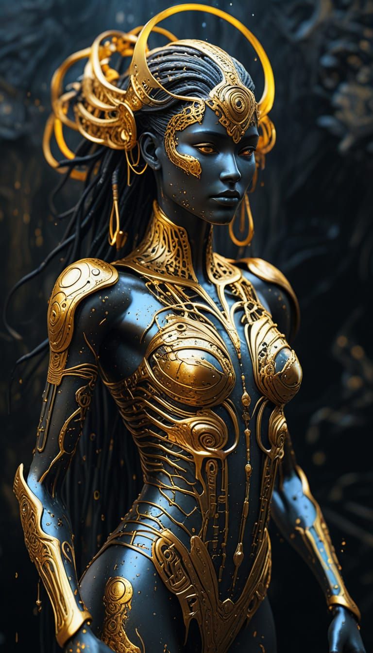 Ancient AI Female of Dripping Gold and Filigree