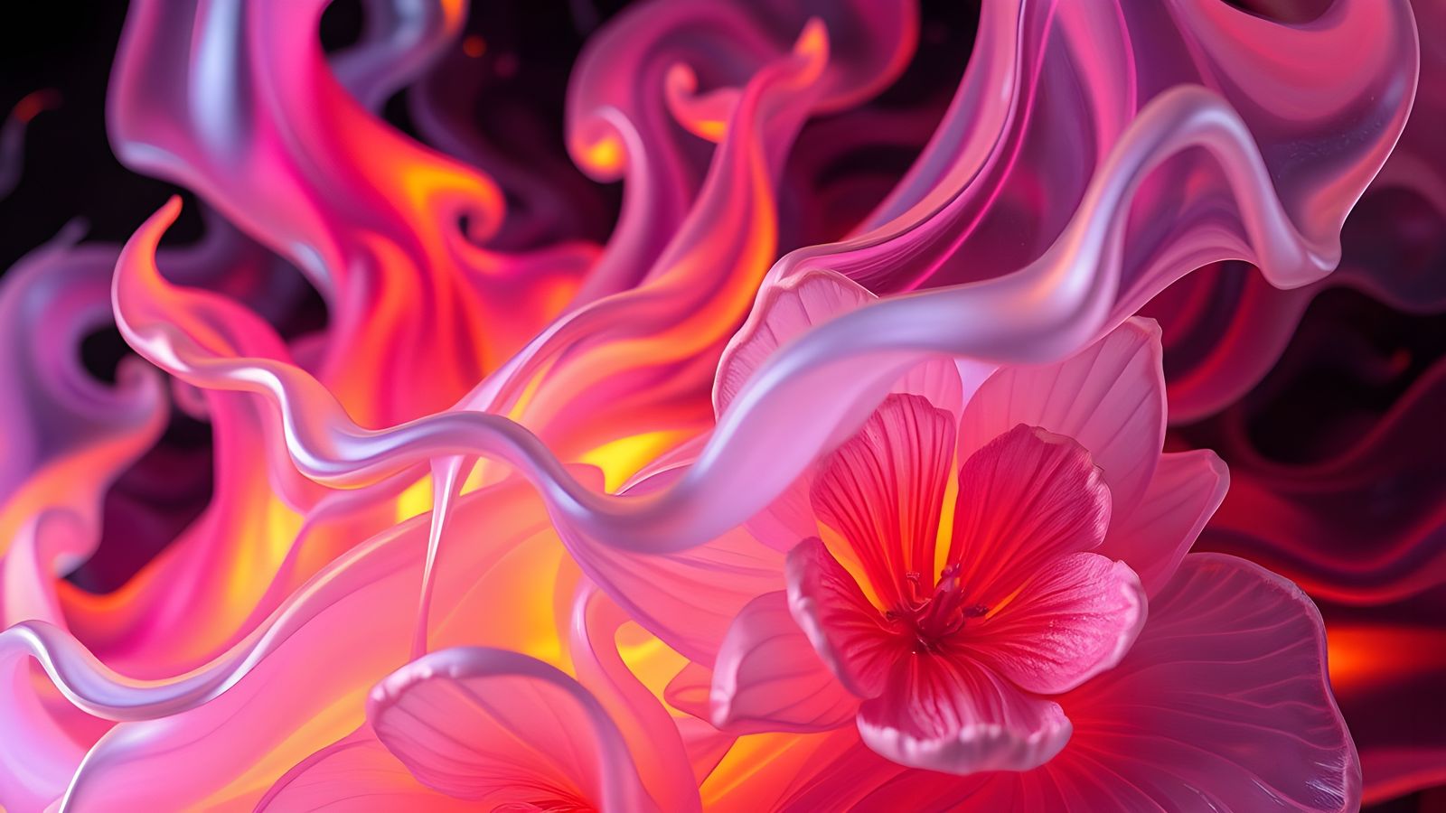 Calligraphic Fire Flowers in Translucent Resin