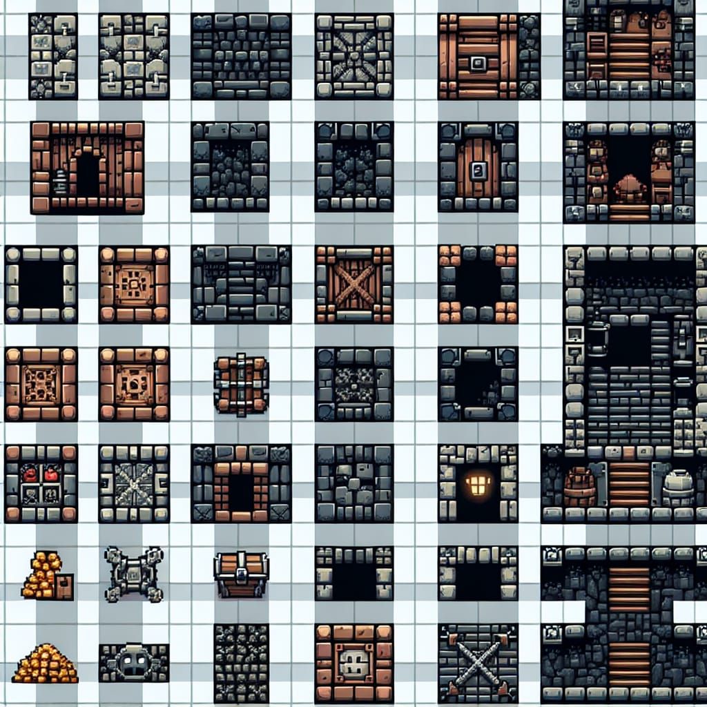 64x64 Pixel Art Dungeon Tileset