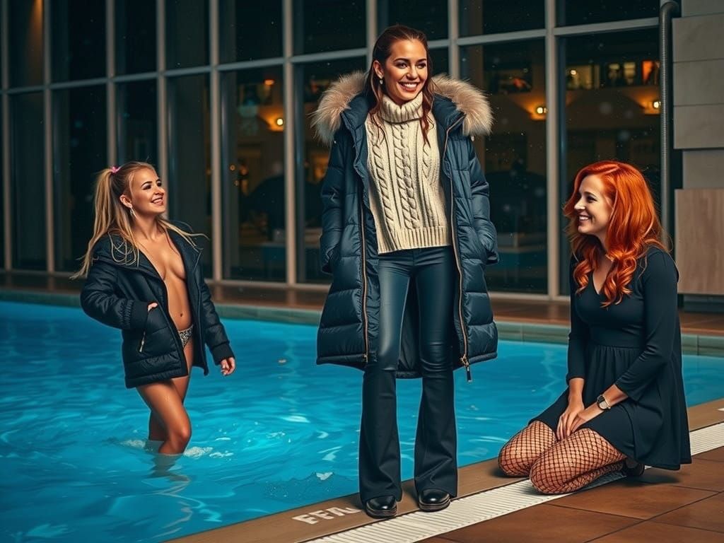 Three Friends Enjoy a Mischief-Filled Afternoon by the Hotel...