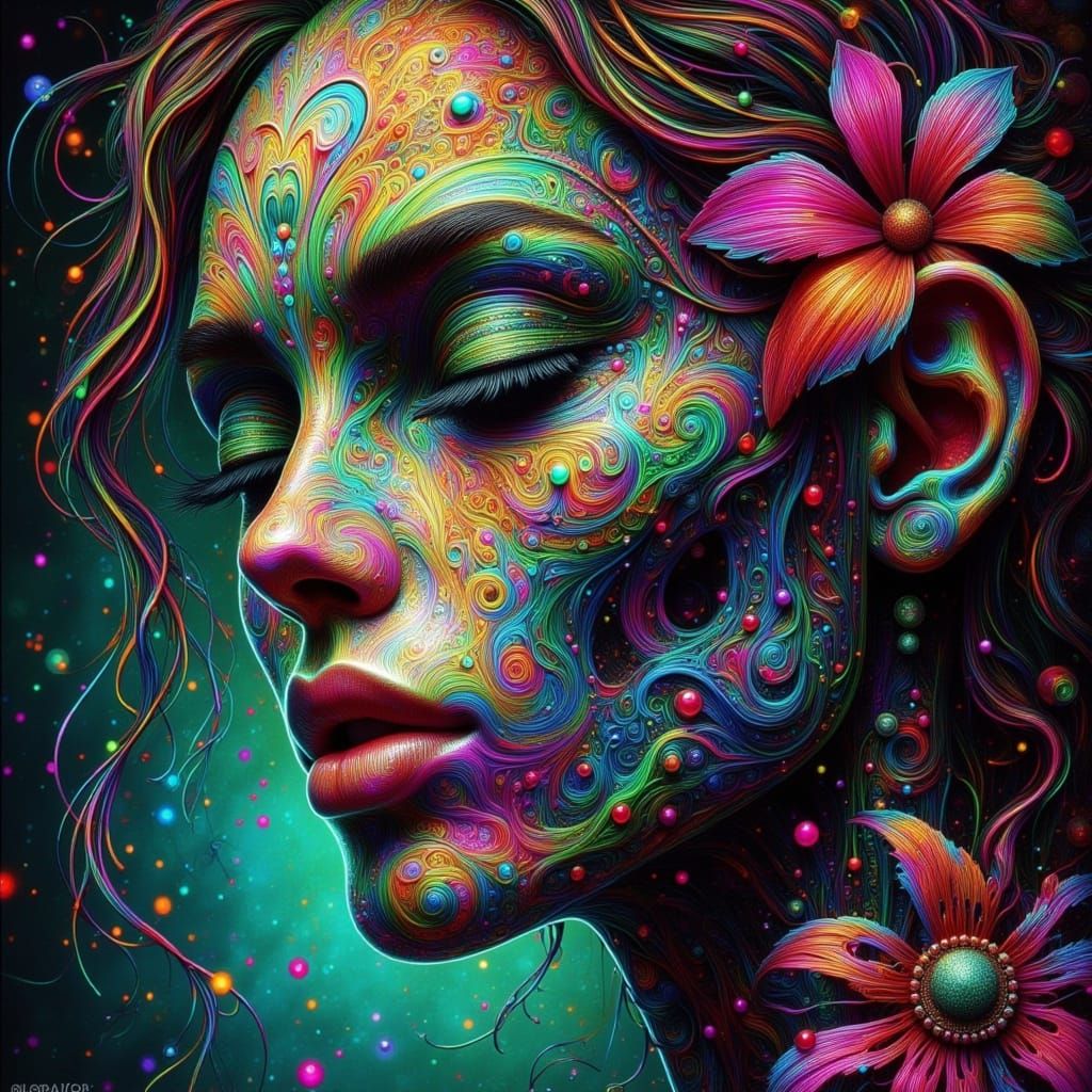 Gothic Abstraction in Neon Grunge