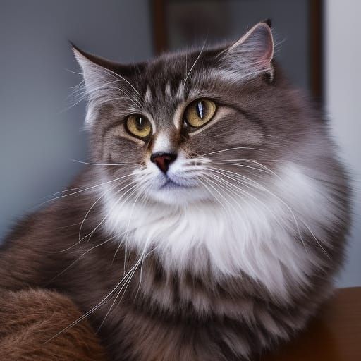 Woman with Cat Face Drawing, Surreal 3D Render