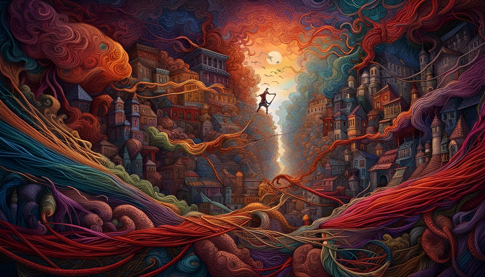 Intricate Thread World: A Maximalist Digital Art